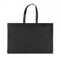 PP non woven draagtas (laarzen/winterjas) - Zwart - 71x45+15 cm