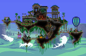 Maybe you would like to learn more about one of these? Floating Manor Terraria Looks Like It Was Heavily Inspired By Hyrule Temple From Smash Melee Terraria House Design Terraria House Ideas Terraria Castle