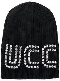 Gucci Crystal Guccy Beanie Farfetch Trending Hats Logo Scarf Crystal Logo
