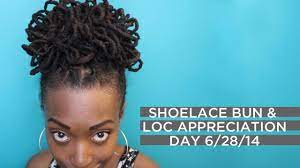 Shoelace Bun Tutorial Amp Loc Appreciation Day 6 28 14 Such A Cute Bun Idea She Has Amazing Styles On Her C Bun Tutorial Loose Hairstyles Locs Hairstyles