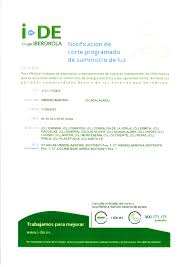 Corte de luz en todas las localidades y en. Corte Programado De Suministro De Luz Ayuntamiento De Hiendelaencina