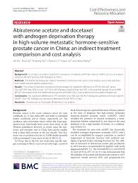 Although screenings for prostate cancer are one tool for early detecti. Pdf Abiraterone Acetate And Docetaxel With Androgen Deprivation Therapy In High Volume Metastatic Hormone Sensitive Prostate Cancer In China An Indirect Treatment Comparison And Cost Analysis