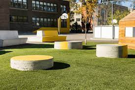 Taktik Design Has Redesigned The Sainteanne Schoolyard Livegreenblog Outdoor School Yard World Of Interiors