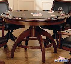 Wooden Poker Table Dining Checkers Chess Texas Holdem Multi Game Round Flip Top Ebay Hillsdale Furniture Table Poker Table