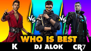Check spelling or type a new query. Cr7 Vs Dj Alok Vs K Best Freefire Character Ronaldo Vs Dj Alok Vs K Garena Freefire Youtube