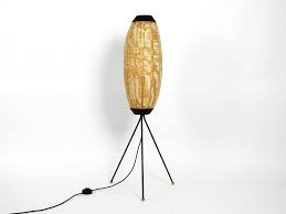 Beautiful Mid Century Modern Tripod Floor Lamp With Plastic Basket