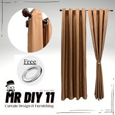 Your best home improvement online store with always low prices! A7 Ready Made Curtain Siap Jahit Langsir Rumah Langsir Raya Kain Tebal Free Eyelet Hook Warna Camel Shopee Malaysia