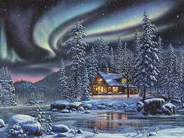 Recreate this mesmerizing northern lights a.k.a aurora borealis tutorial on procreate. House And Trees Digital Wallpaper Winter Forest Night Northern Lights Hd Wallpaper Wallpaperbetter