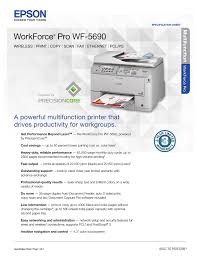 I tried to install my product in windows with a wireless connection, but the. Epson Workforce Pro Wf 5690 Wf 5690 Specification Manualzz