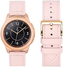 Samsung actually didn't go with proprietary straps like the previous generation. Amazon Com Wfeagl Compatible With Samsung Galaxy Watch Band 42mm 46mm Top Grain Leather Strap Replacement Wristband For Samsung Gear S3 Frontier Classic Galaxy Watch 46mm Pink Sand Band Gold Buckle 46mm