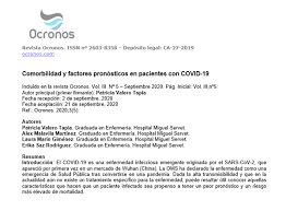 Cuáles son las comorbilidades que agravan el pronóstico si tenés coronavirus. Comorbilidad Y Factores Pronosticos En Pacientes Con Covid 19 Ocronos Editorial Cientifico Tecnica