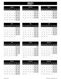 Add own events to pdf calendar. Download 2021 Yearly Calendar Mon Start Excel Template Exceldatapro