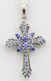 Tanzanite 2 50 Carat Genuine Gemstone Cross Pendant In 925 Sterling Silver Sterling Silver Cross Pendant Silver Gemstone Jewelry Cross Pendant
