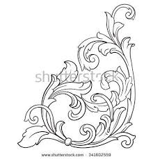 Vintage Baroque Frame Scroll Ornament Engraving Border Floral Retro Pattern Antique Style Acanthus Fol Baroque Frames Ornament Drawing Leather Tooling Patterns
