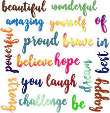 Here, i show creating a background and die cutting a word from it. Buy 20 Pieces Inspirational Cutting Dies Metal Cutting Dies Carbon Steel Embossing Script Die Stencils Positive Word Die Template For Diy Scrapbook Card Making Craft Supplies Online In Vietnam B08tlw3wlb