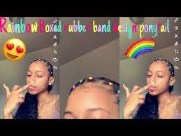 With these tiny accessories, you can secure hair close to the root to keep hair neat and pulled back. Rainbow Boxed Rubber Band Design Ponytail Ft Megalook Hair Youtube Rubber Band Hairstyles Rubber Band Design Natural Hair Styles Easy