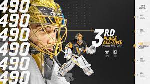 By sean gentille 46m ago 23. Pittsburgh Penguins On Twitter Congratulations To Marc Andre Fleury On A Huge Milestone Fleury Is Now In Sole Position Of Third Place On The All Time Wins List For Nhl Goalies Https T Co Tsnxu6zu9g