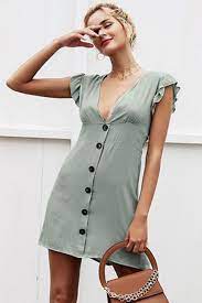 Simple Dress 28 Casual Button Down Summer Dress With Sassy Ruffle Sleeves And A Mini Length Ruffled Dress Women Simple Summer Dresses Summer Dresses