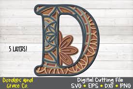 Loading icons and small animations built with pure svg. Letter D 3d Layered Alphabet Mandala Svg Eps Png Dxf 719594 Cut Files Design Bundles