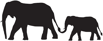 Mother And Baby Elephants Silhouette Png Clip Art Image Gallery Yopriceville High Quality Images And Transparent Png Free Clipart Vektor Ideer