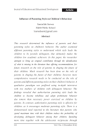 Research paper on helicopter parenting essay topics for judicial exam va tech essay prompts? Pdf Influence Of Parenting Style On Children S Behaviour