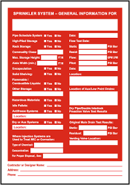 Sprinkler System General Information Sign