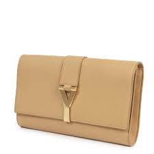 असली लेदर और नकली लेदर। real men real style. Labellov Saint Laurent Camel Leather Y Clutch Buy And Sell Authentic Luxury