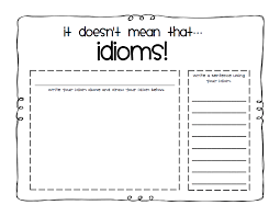 Idioms Worksheet Teaching Writing Speech And Language Classroom Language