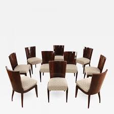Walnut burl deco dining suite c. Set Of Ten Art Deco Dining Room Chairs Mahogany Veneer France Circa 1930
