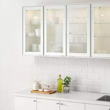 Glass kitchen cabinet doors will give a sleek modern look to any kitchen. Jutis Frosted Glass Aluminium Glass Door 40x60 Cm Ikea