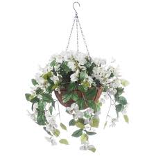 Check spelling or type a new query. Oakridge Fully Assembled Artificial White Wisteria Hanging Basket 10 Diameter With 18 Long Chain Polyester Plastic Flowers In Metal Coco Fiber Liner Basket Indoor Outdoor Use Walmart Com Walmart Com