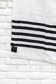 Black And White Striped Blanket The Driftwood Neutral Black White Striped Mexican Blanket With Images Mexican Blanket Black White Stripes White Stripe