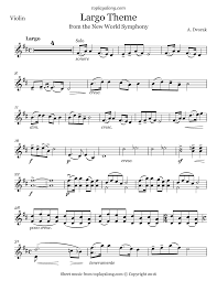 New World Symphony Ii Largo By Dvorak Free Sheet Music For Violin Visit Toplayalong Com And Get Access To Hund Violin Sheet Music Sheet Music Violin Music