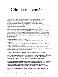 Mai multe detalii pe www.cutiutamuzicala.ro. Cantec De LeagÄƒn