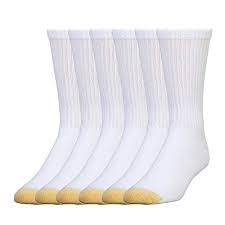 gold toe men s cotton crew athletic sock 6 pack white 10 13