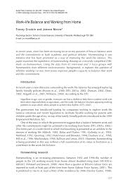 Pdf Work Life Balance And Working From Home