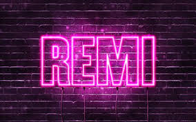 Free remi wallpapers and remi backgrounds for your computer desktop. Download Wallpapers Remi 4k Wallpapers With Names Female Names Remi Name Purple Neon Lights Horizontal Text Picture With Remi Name For Desktop Free Pictures For Desktop Free
