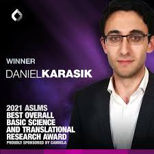 Candela is proud announce Daniel Karasik as the winner of the Candela  sponsored 2021 ASLMS award for the Best Basic Science and Translational  Research Abstract award. Daniel's award-winning research conducted in Dr.