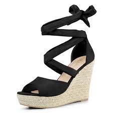 Browse through our broad selection of wedge sneakers, wedge sandals, wedge booties and wedge heels from the top brands and designers. Women S Lace Up Espadrilles Wedges Sandals Black Us 6 Walmart Canada