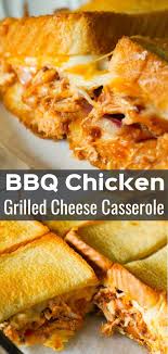 Bbq Chicken Grilled Cheese Casserole Is An Easy Weeknight Dinner Recipe Using Shre Grilled Bbq Chicken Weeknight Dinner Recipes Easy Rotisserie Chicken Recipes