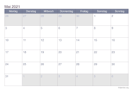 Vervollständigen sie die kalender mit pdf und fügen sie ihren terminen oder veranstaltungen anmerkungen hinzu. Kalender Mai 2021 Zum Ausdrucken Ikalender Org