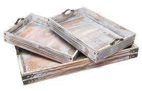 Grant black and wood rectangular serving tray. Vintage Wooden Serving Tray Set Of 3 Unique Designed Rustic Handcrafted With Metal Handles China Wooden Tray And Vintage Wooden Tray Price Made In China Com