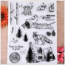 Here we present best christmas stamps for card making. Kwellam Merry Christmas Tree Stump Pine Cone Fox Rabbit Bird Clear Stamps For Card Making Decoration And Diy Scrapbooking Buy Online In India At Desertcart In Productid 172621772