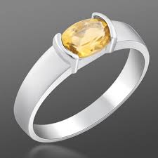 Semi Precious Stone Ring For Man Woman Classical Design Natural Citrine 925 Silver Ring November Birthstone Cincin