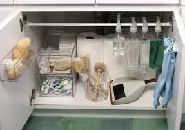 Learn How To Organize The Space Beneath Your Kitchen Sink In 2020 Kitchen Sink Organization Kitchen Sink Storage Under Kitchen Sinks