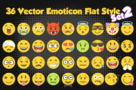 36 Vector Emojis Illustration Set 2 Emoji Set Initials Logo Design Vector