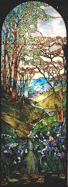 Extraordinary Stained Leaded Glass Scenic Waterfall Mountain Window Jim Schlitz Tiffany Stained Glass Scenic Waterfall Leaded Glass