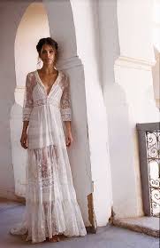Sheer Lace Overlay White Boho Chic Dress Boho Wedding Dress Boho Dress Bohemian Dress