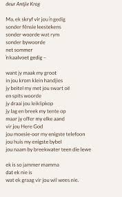 Vyf gedigte deur vyf van die eerste ernstige digters in afrikaans. 34 Afrikaanse Gedigte Ideas Afrikaans Afrikaans Quotes Afrikaanse Quotes