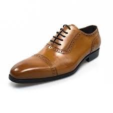 Classic Pointed Toe Light Brown Men Oxford Shoes With Brogue Details Mens Brown Dress Shoes Oxford Shoes Oxford Dress Shoes